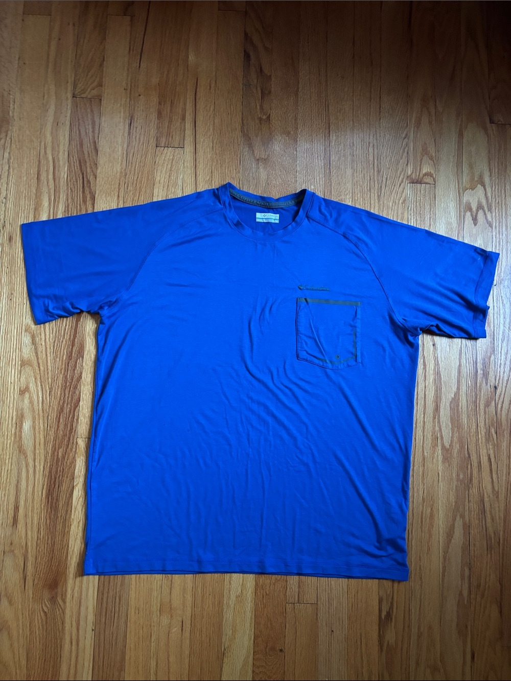 Columbia Omni-Shade Pocket Tee Shirt Blue Crewneck XL